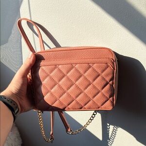 Elegant Quilted blush pink Crossbody Bag